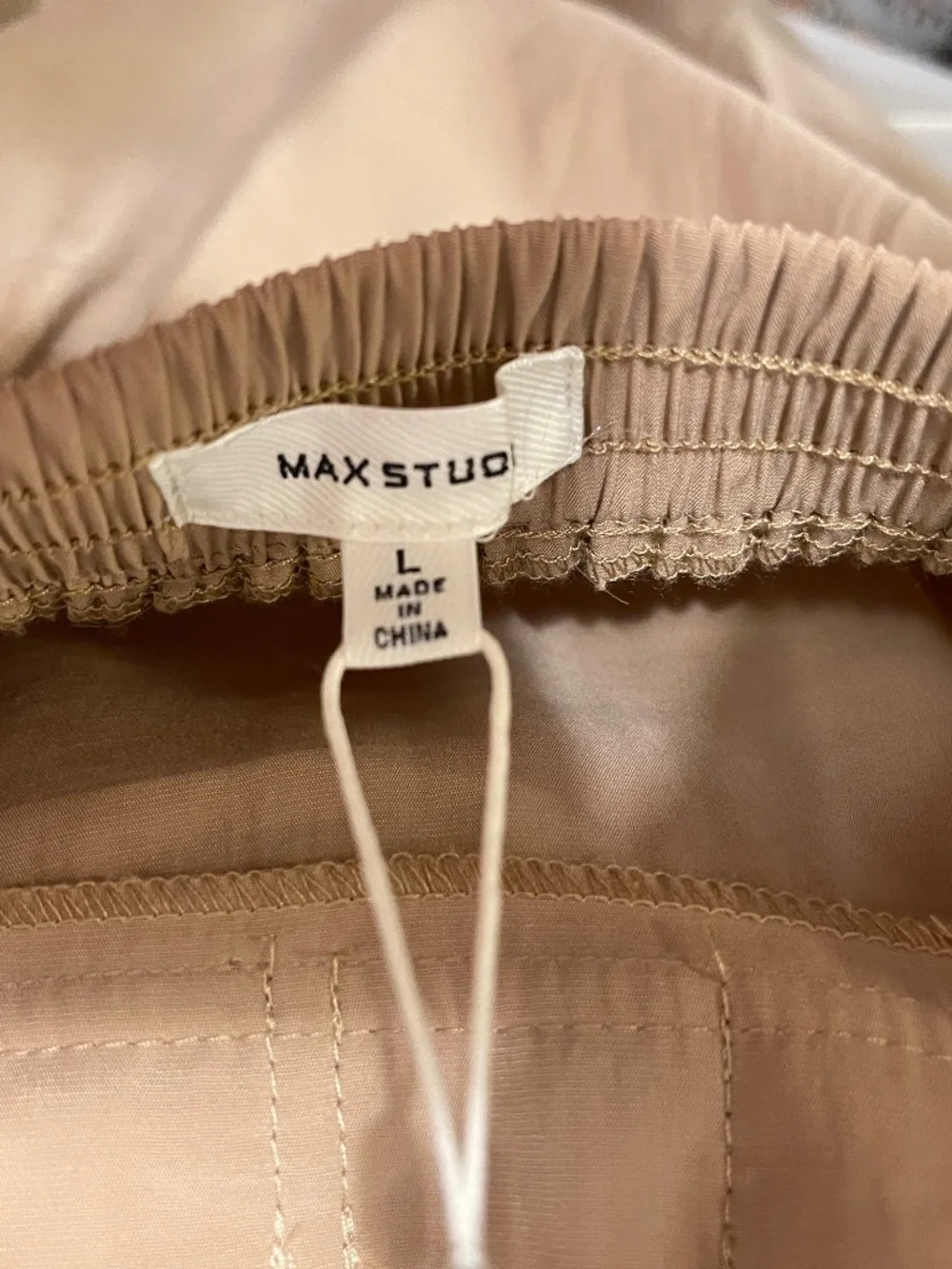 Max Studio light wrap midi skirt beige women L - NWT - Picture 4 of 10